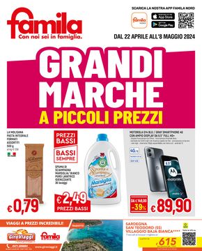 Volantino Famila a Cavaria con Premezzo | Grandi marchi a piccoli prezzi! | 22/4/2024 - 8/5/2024