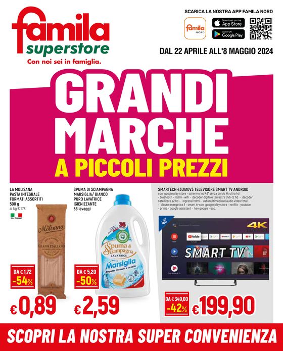 Volantino Famila Superstore a Sissa Trecasali | Grandi marche | 22/4/2024 - 8/5/2024