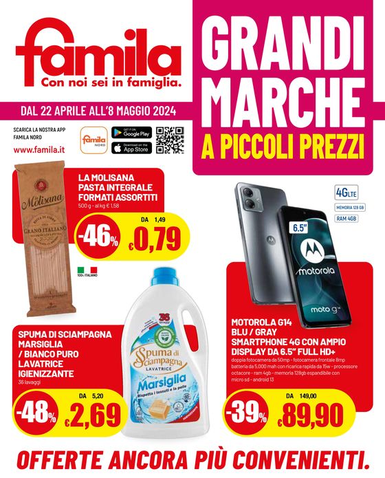 Volantino Famila a Parma | Grandi marchi a piccoli prezzi! | 22/4/2024 - 8/5/2024