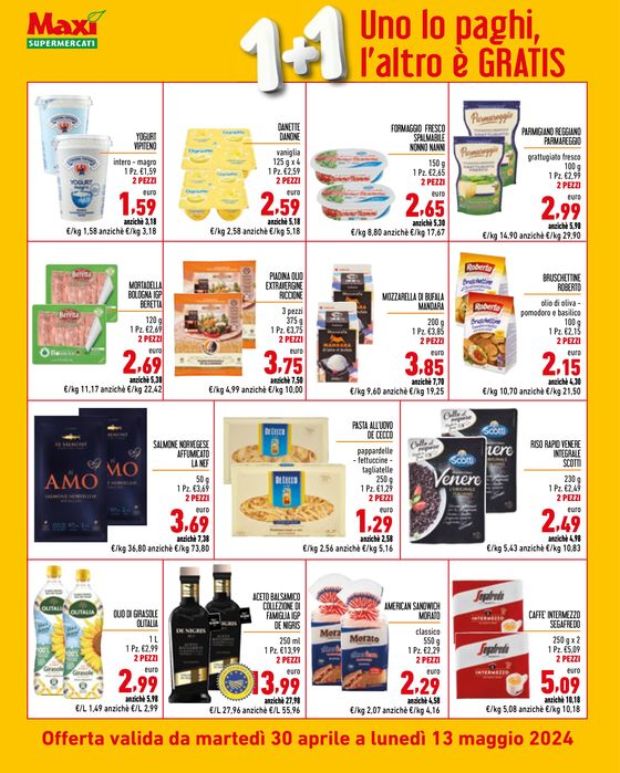 Volantino Maxi Supermercati a Casto | 1+1 | 30/4/2024 - 13/5/2024