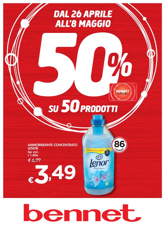 Volantino Bennet a Novi Ligure | 50% su 50 prodotti | 26/4/2024 - 8/5/2024