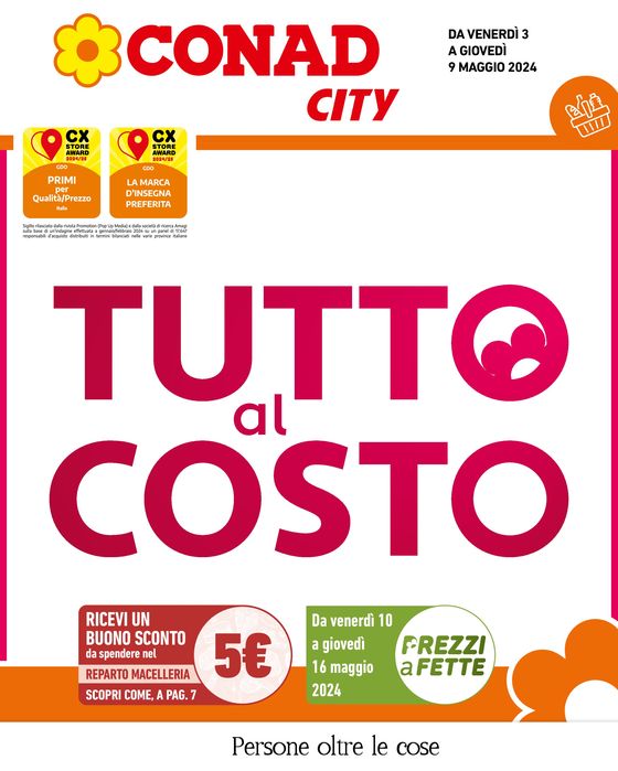 Volantino Conad City a Sassocorvaro Auditore | Tutto al costo! | 3/5/2024 - 9/5/2024