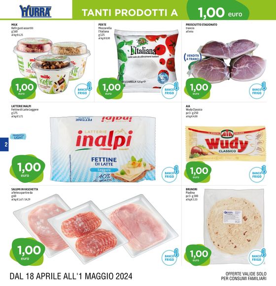 Volantino Hurrà Discount | Tanti prodotti a 1,00 1,50 2,00 | 23/4/2024 - 1/5/2024