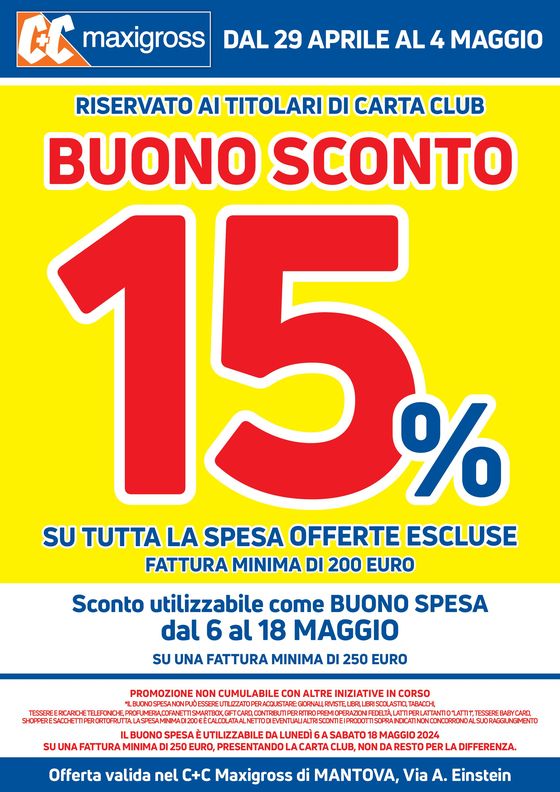 Volantino C+C a San Giorgio Bigarello | Buono sconto 15% | 29/4/2024 - 4/5/2024