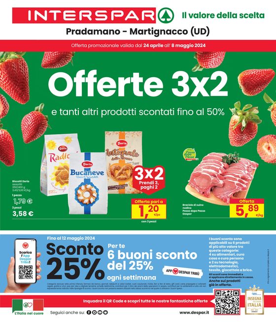 Volantino Interspar a Martignacco | Offerte 3x2 e tanti altri prodotti scontati fino al 50% | 24/4/2024 - 8/5/2024