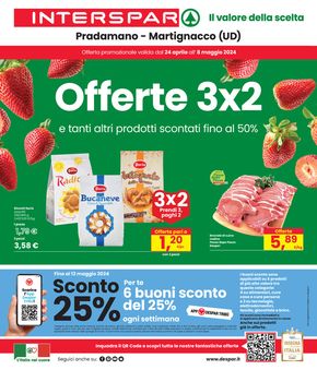Volantino Interspar a Bagnaria Arsa | Offerte 3x2 e tanti altri prodotti scontati fino al 50% | 24/4/2024 - 8/5/2024