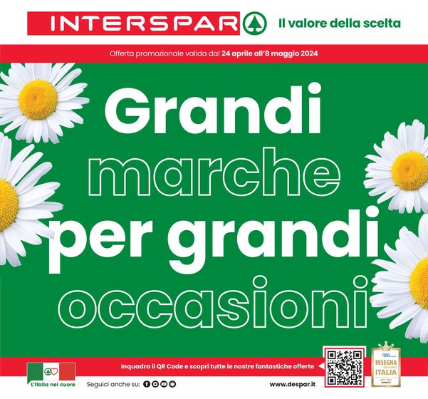 Volantino Interspar a Conegliano | Grandi marche per grandi occasioni | 24/4/2024 - 8/5/2024
