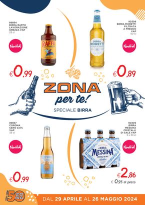 Volantino ZONA a Sarzana | Speciale Birra | 29/4/2024 - 26/5/2024