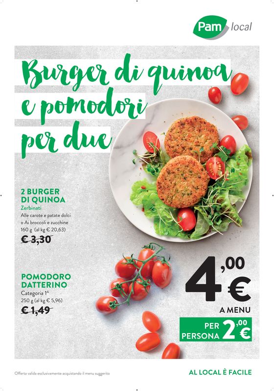 Volantino Pam Local a Genova | Burger di quinoa e pomodori | 24/4/2024 - 7/5/2024