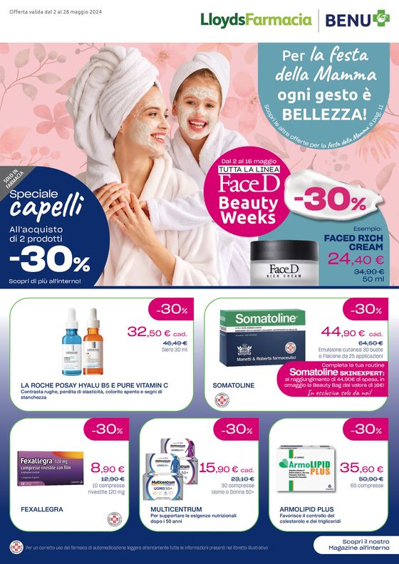 Volantino Lloyds Farmacia/BENU a Milano | Per la festa della mama ogni gesto e bellezza! | 2/5/2024 - 28/5/2024