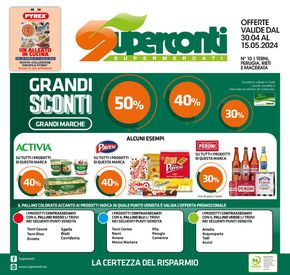 Volantino Superconti a Arrone | Grandi sconti 50% 40% 30% | 30/4/2024 - 15/5/2024