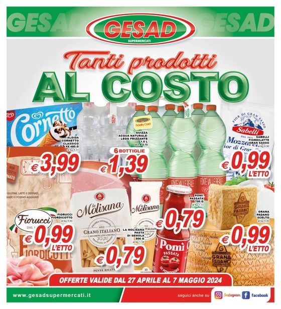 Volantino Gesad Supermercati a Aprilia | Al costo | 29/4/2024 - 7/5/2024