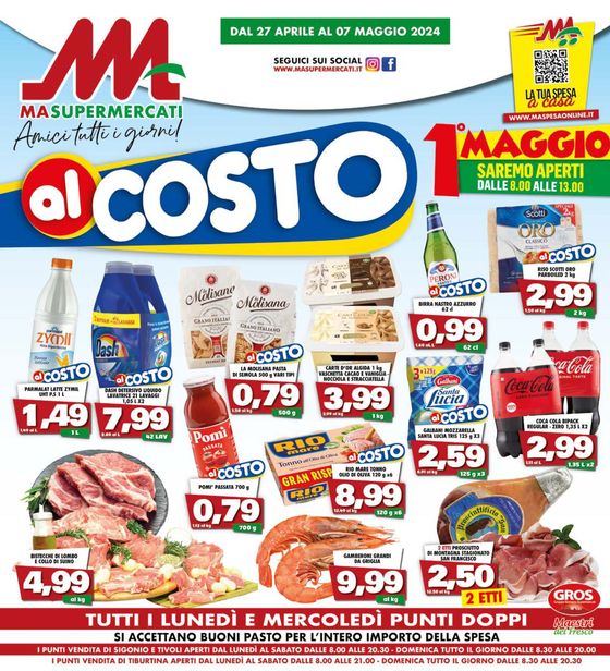 Volantino MA Supermercati a Ladispoli | Al costo | 29/4/2024 - 7/5/2024