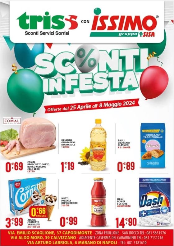 Volantino Supermercati Trisss | Sconti in festa | 29/4/2024 - 8/5/2024
