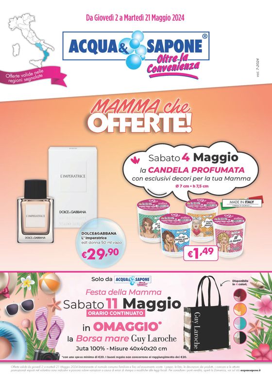 Volantino Acqua & Sapone a Lamezia Terme | Mamma che offerte | 2/5/2024 - 21/5/2024