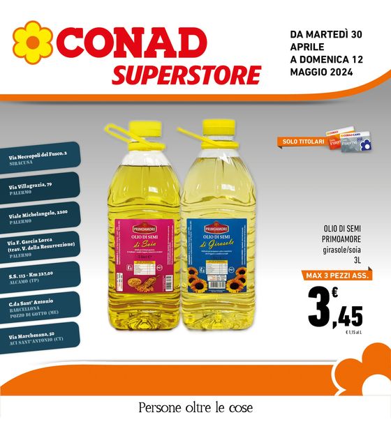 Volantino Conad Superstore a Porto Empedocle | Le extra offerte | 30/4/2024 - 12/5/2024