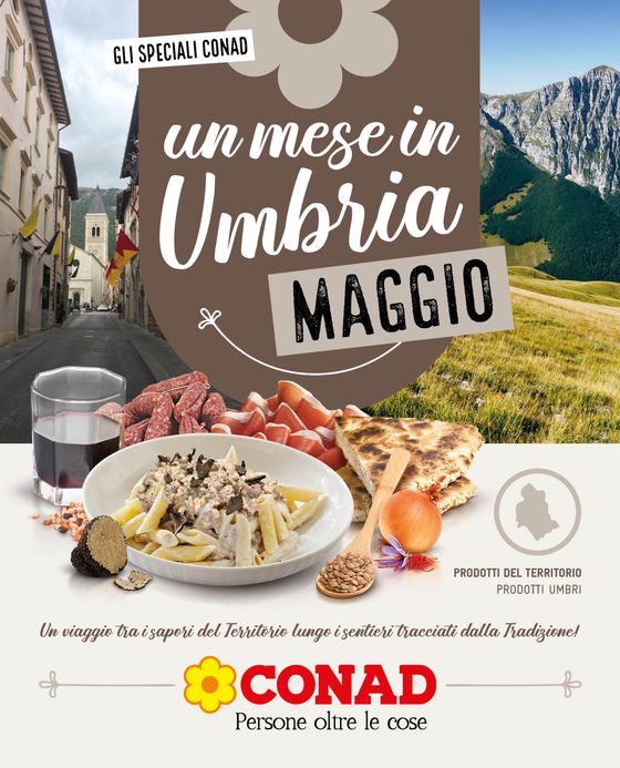 Volantino Conad a Assisi | Un mese in Umbria  | 30/4/2024 - 31/5/2024