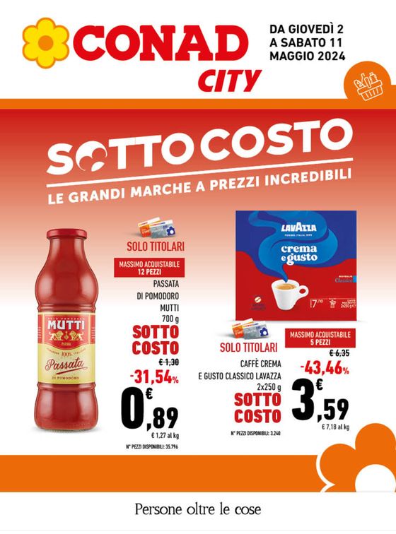 Volantino Conad City a Cerisano | Sottocosto | 2/5/2024 - 11/5/2024