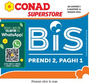 Volantino Conad Superstore a Nova Milanese | Prendi 2 paghi 1 | 2/5/2024 - 14/5/2024