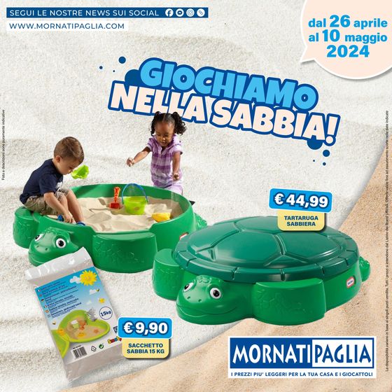 Volantino Mornati Paglia a Milano | Giochiamo nella sabbia! | 29/4/2024 - 10/5/2024