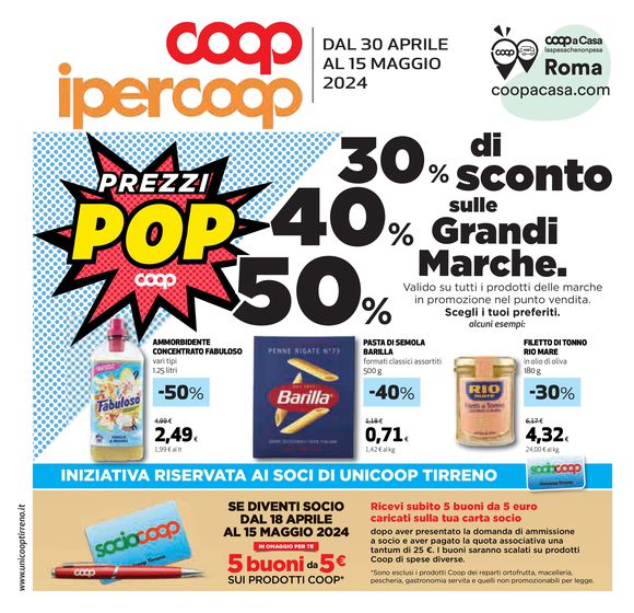 Volantino Coop a Ciampino | 30% 40% 50% | 30/4/2024 - 15/5/2024