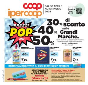 Offerte di Iper e super a Vitorchiano | 30% 40% 50% in Coop | 30/4/2024 - 15/5/2024