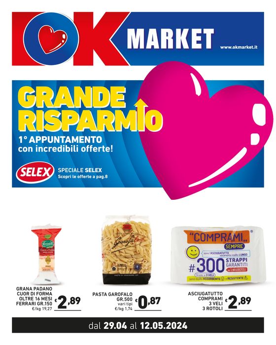 Volantino Ok Market a Cengio | Grande risparmio | 29/4/2024 - 12/5/2024