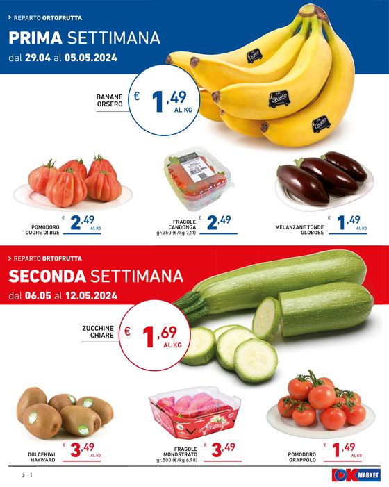 Volantino Ok Market a Saliceto | Grande risparmio | 29/4/2024 - 12/5/2024