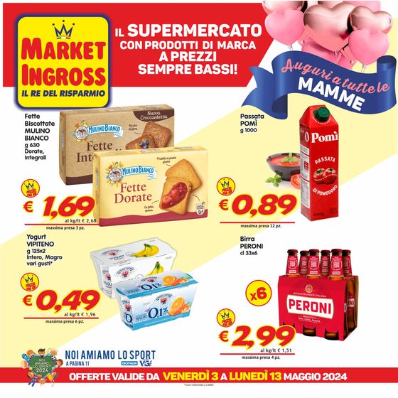Volantino Market Ingross a Ispica | Auguri a tutte le mamme | 3/5/2024 - 13/5/2024