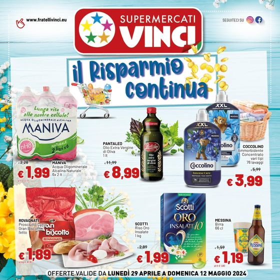 Volantino Supermercati Vinci a Messina | Risparmio continua | 30/4/2024 - 12/5/2024