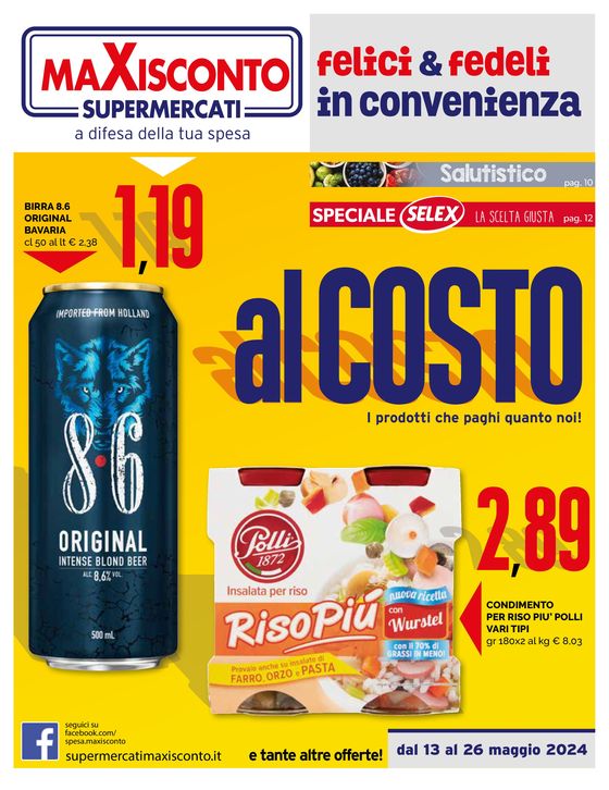 Volantino Maxisconto Supermercati | Al costo | 13/5/2024 - 26/5/2024