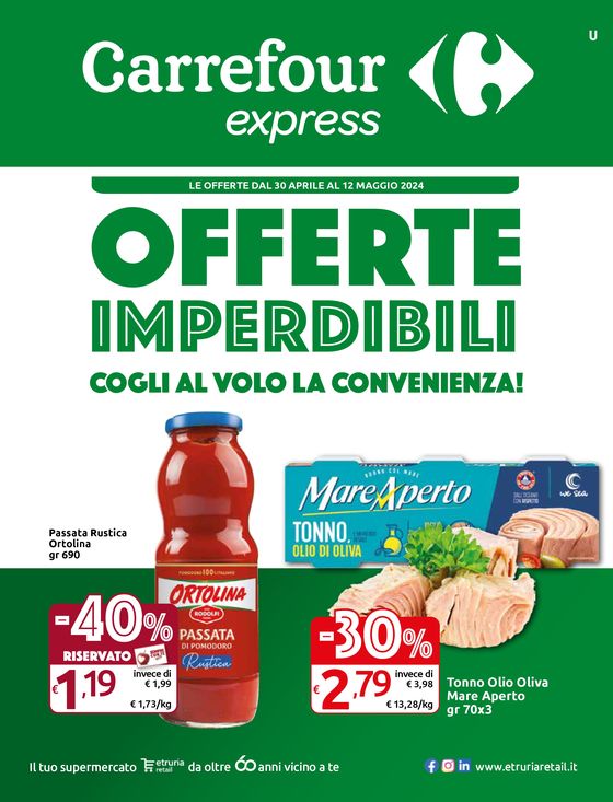Volantino Carrefour Express a Castiglion Fiorentino | Offerte imperdibili | 30/4/2024 - 12/5/2024
