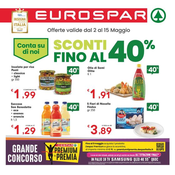 Volantino Eurospar a Castagnito | Sconti fino al 40% | 2/5/2024 - 15/5/2024