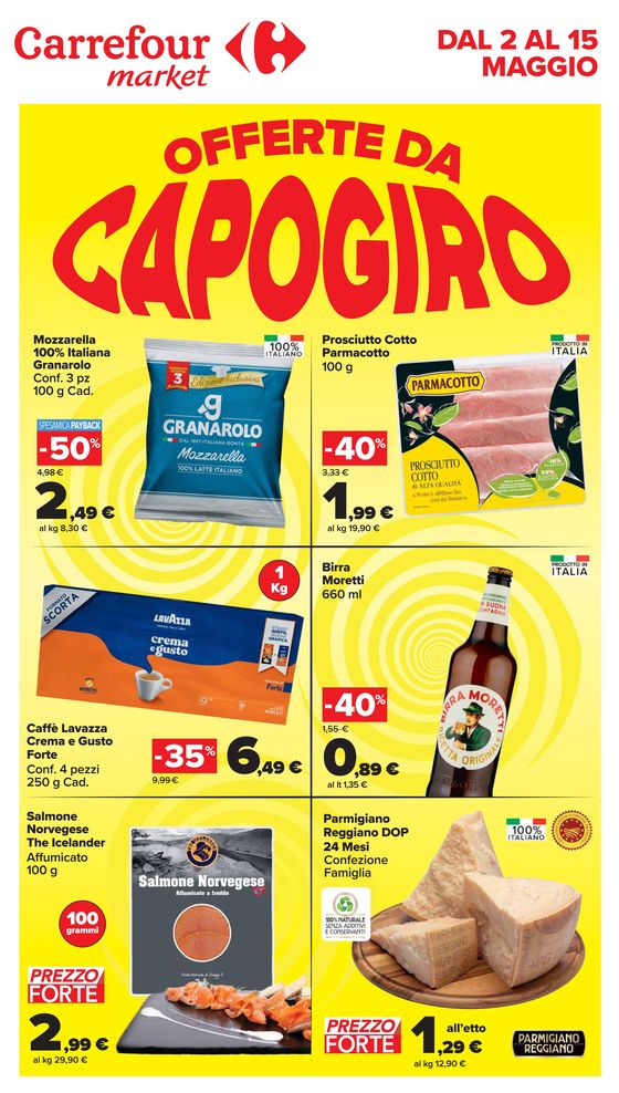 Volantino Carrefour Market a Sabaudia | Offerte da Capogiro  | 2/5/2024 - 15/5/2024