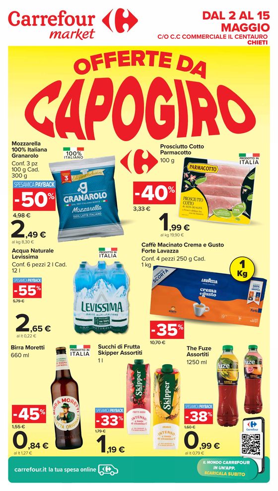 Volantino Carrefour Market a Chieti | Offerte da Capogiro  | 2/5/2024 - 15/5/2024