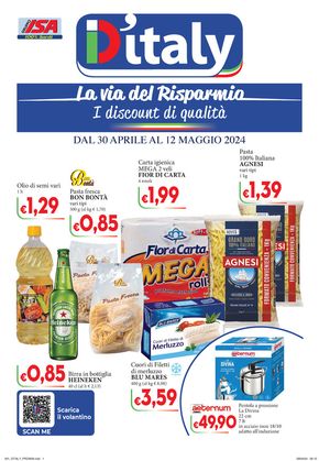 Offerte di Iper e super a Guspini | La via del risparmio in D'Italy | 30/4/2024 - 12/5/2024