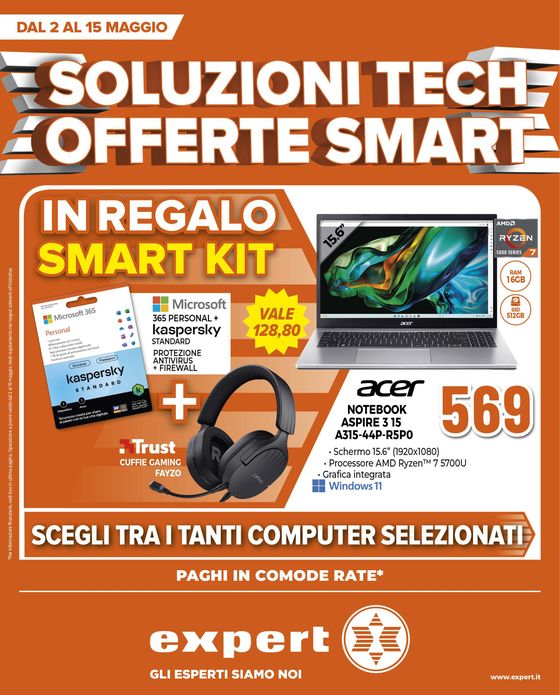 Volantino Expert a Montecchio Emilia | Soluzioni Tech Offerte Smart | 2/5/2024 - 15/5/2024