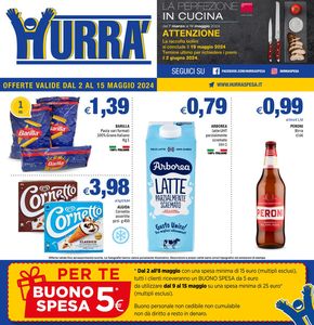 Offerte di Discount a Montone | Buono spesa 5€ in Hurrà Discount | 2/5/2024 - 15/5/2024