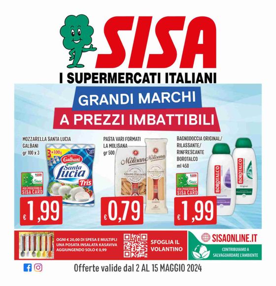 Volantino Sisa | Grandi marchi a prezzi imbattibili | 2/5/2024 - 15/5/2024