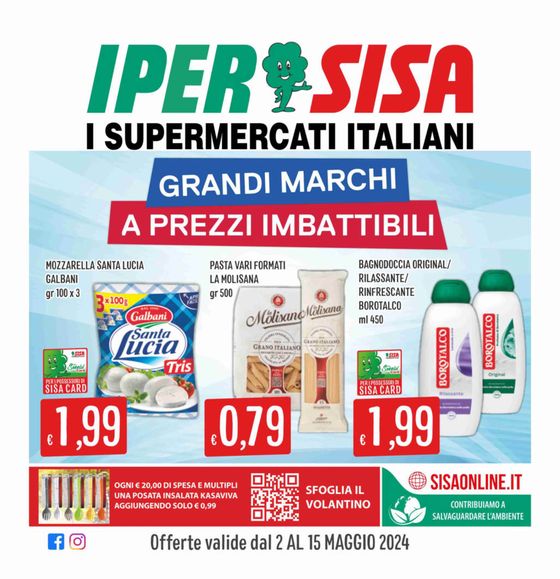 Volantino IperSisa a Gizzeria | Grandi marchi a prezzi imbattibili | 2/5/2024 - 15/5/2024