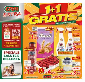 Volantino Crai a Cantalice | 1+1 gratis! | 2/5/2024 - 15/5/2024