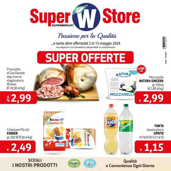Volantino Super W a Sedico | Super offerte | 2/5/2024 - 15/5/2024
