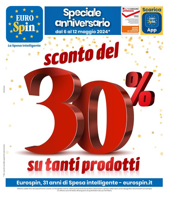 Volantino Eurospin a Montepulciano | Sconto del 30% su tanti prodotti  | 6/5/2024 - 12/5/2024