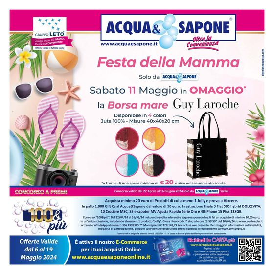 Volantino Acqua & Sapone a Messina | Festa della mamma | 7/5/2024 - 19/5/2024