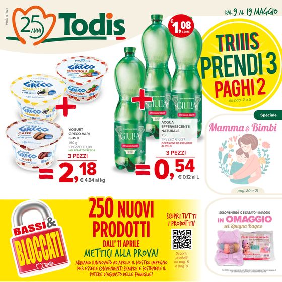 Volantino Todis a Acquaviva delle Fonti | Triiis prendi 3 paghi 2  | 9/5/2024 - 19/5/2024