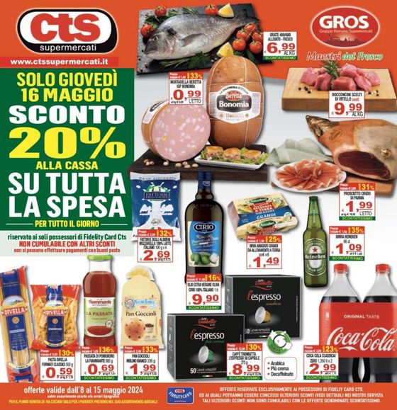 Volantino CTS Supermercati a Roma | Sconto 20% | 8/5/2024 - 15/5/2024