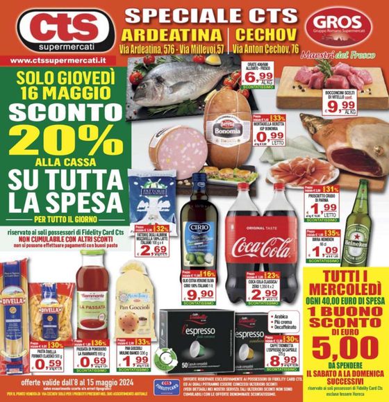 Volantino CTS Supermercati | Sconto 20% | 8/5/2024 - 15/5/2024