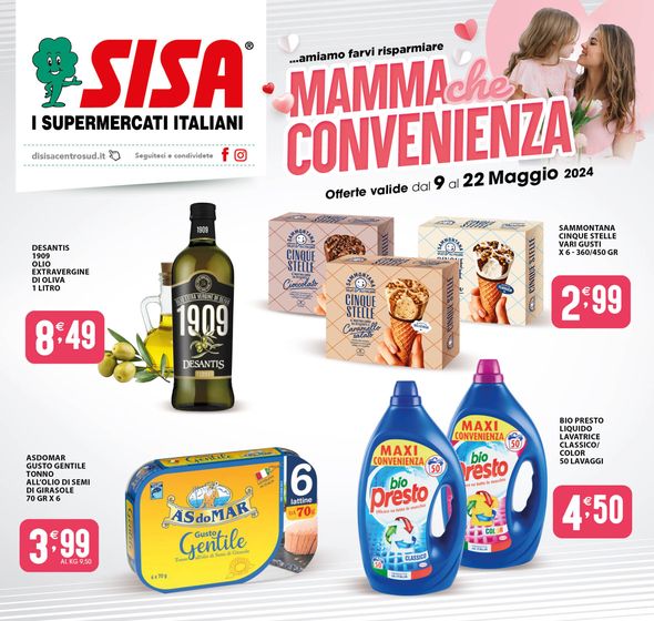 Volantino Sisa a Salerno | Mamma che convenienza  | 9/5/2024 - 22/5/2024