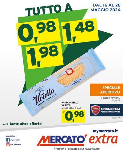 Volantino Mercatò Extra a Cossano Belbo | Tutto a 0,98, 1,48, 1,98 | 16/5/2024 - 26/5/2024