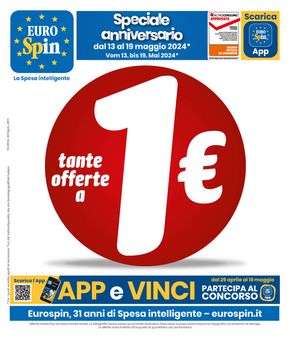Volantino Eurospin a Cles | Tante offerte a 1€ | 13/5/2024 - 19/5/2024